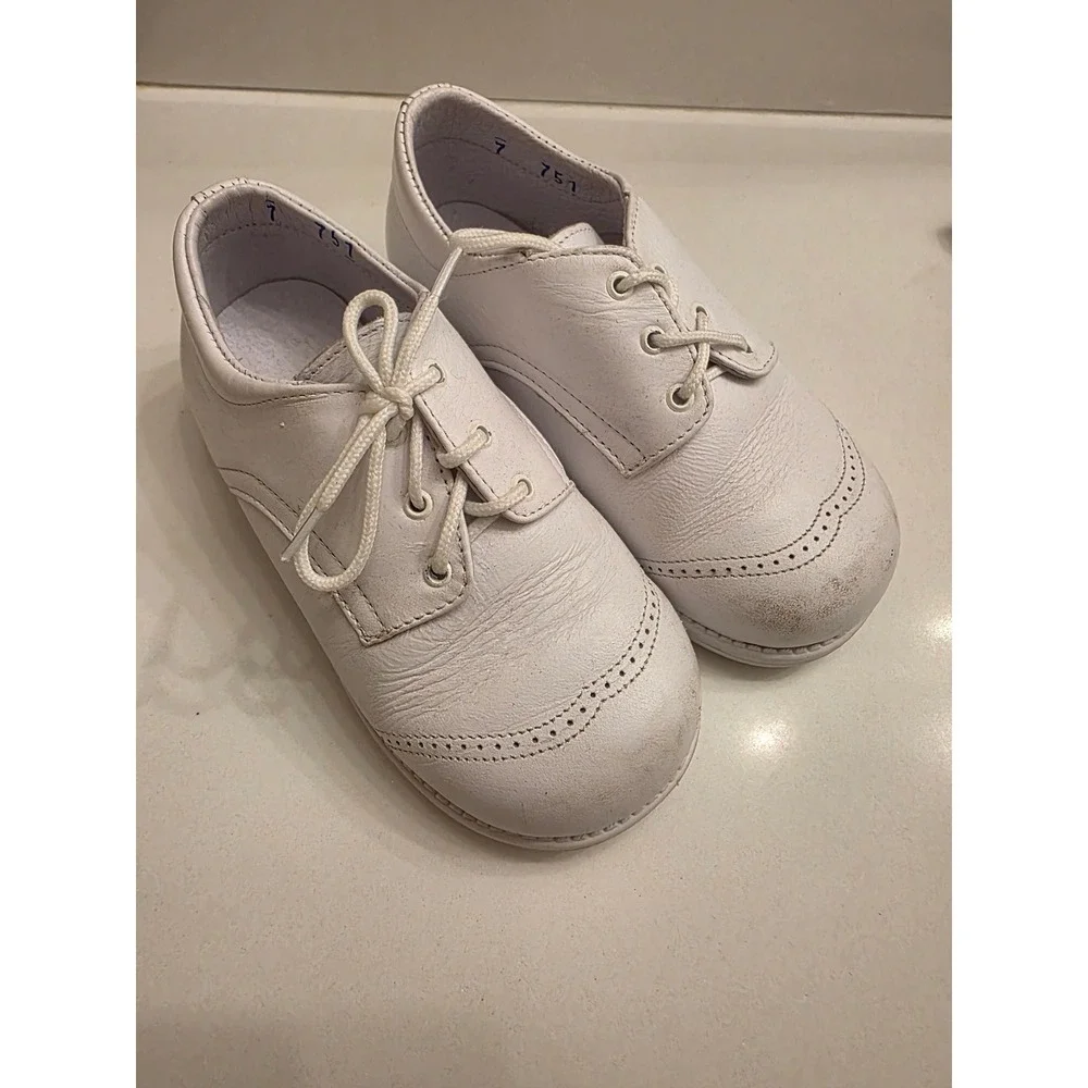 Caritas White Leather Wingtip Oxford Dress Shoes Toddler Size 16 US 7 751